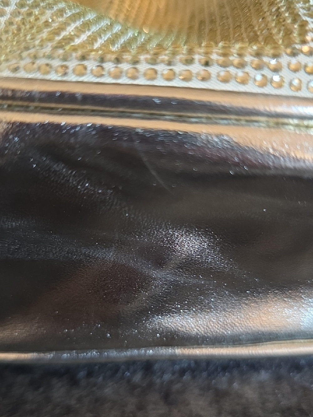 Nwt OLIVIA MILLER Metallic Gold Women's Shoulder Bag with Stud Detail - Picture 8 of 9